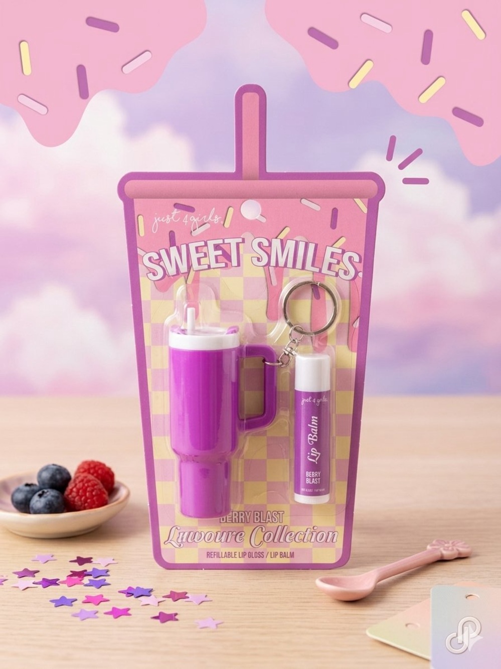 Sweet Smiles Berry Blast Purple Lip Balm & Lip Balm Holder Set